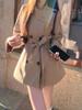 MIU Style 2025 Autumn Double-Breasted British Korean Trench Coat for Women