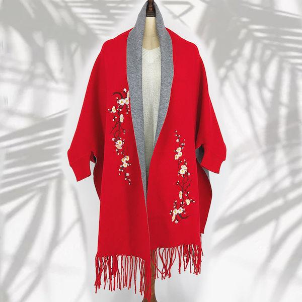 Weibliche Bestickte Strickjacken Winter Pullover Frauen Herbst Langarm Casual Damen Gestrickte Quaste Lose