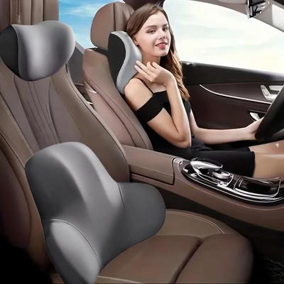 2 Stück Auto Kopfstütze Lendenwirbelstütze Auto Nackenkissen/Lendenkissen Fahrersitz Rückenlehne Autokissen Fahren Lendenwirbelstütze Ermüdungslinderungskissen