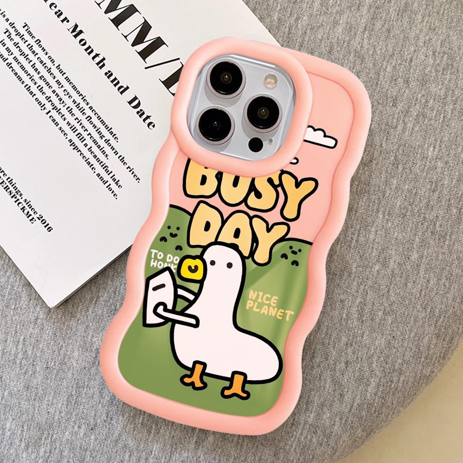 Cartoon Duck Soft Phone Cover Case for iPhone 18 17 Air 14 11 12 13 8 XR 15 Plus 16 Pro Max