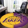 1pc Basketball Lakers Office Round Area Rug, Indoor Mat Suitable For Office, Under Office Chairs Bedroom Living Room Home Decor, Room Deco