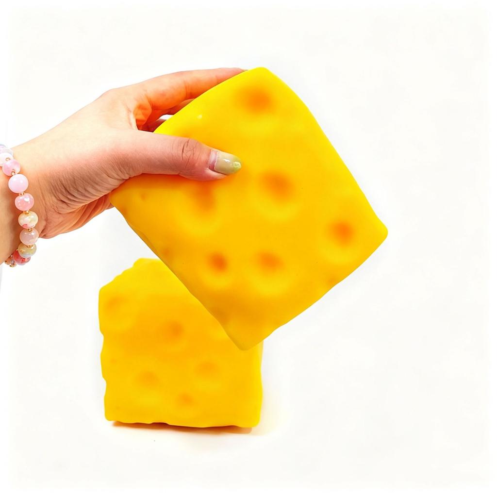 Squeeze Cheese 11cm Simulated Square Slow Rebound Stress Relief Anxiety Relaxing Toy For Adult Stress Relief Squeeze Blind Box