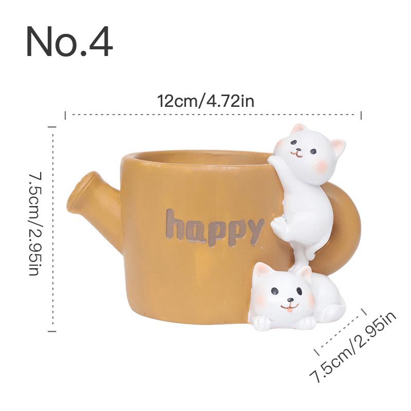 

Цветочный горшок с милыми животными из смолы, сочный горшок-кашпо, домашний декор, настольные украшения, бонсай, горшок для растений, украшение сада No.4