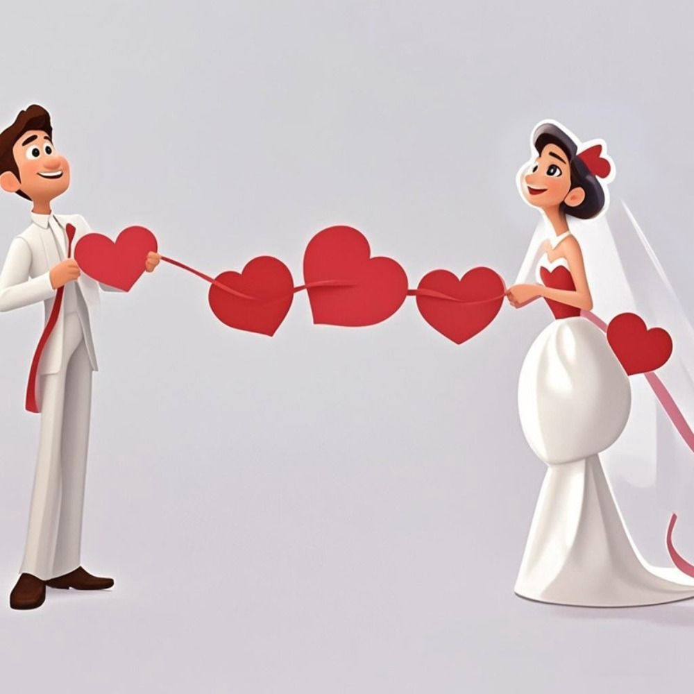 300cm Heart-Shaped Banner Reusable Valentine's Day Banner  Anniversary Celebration