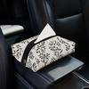 New Hand-painted Flower Car Tissue Box,Luxury Living Room Creative Dining Table Paper Box, Leather Napkin Paper Box Tissue Boxes