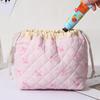 Luxury Large-Capacity Quilted Makeup Bag – Portable Travel Drawstring Cosmetic Organizer