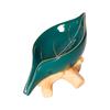 Ceramics Soap Dish with Drain Waterfall Holder for Kitchen Home Green