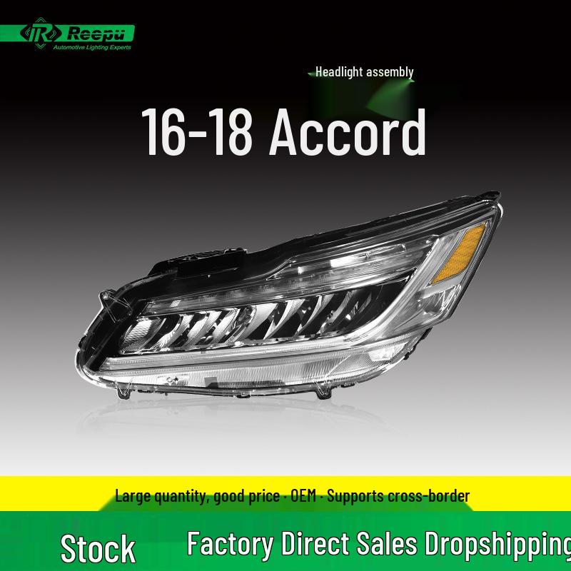 

Передняя фара в сборе Honda Accord 2016-2018 Высокая комплектация 9-е поколение (Версия для печати) Left Driver Side Single