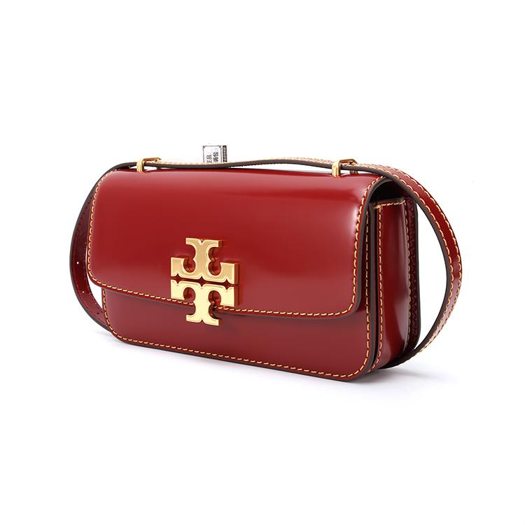 Tory Burch Eleanor Gold Double T Logo Commuter Style Horizontal Flap Leather Envelope Shoulder Bag Small Women Bags Brick-Red 155508-600