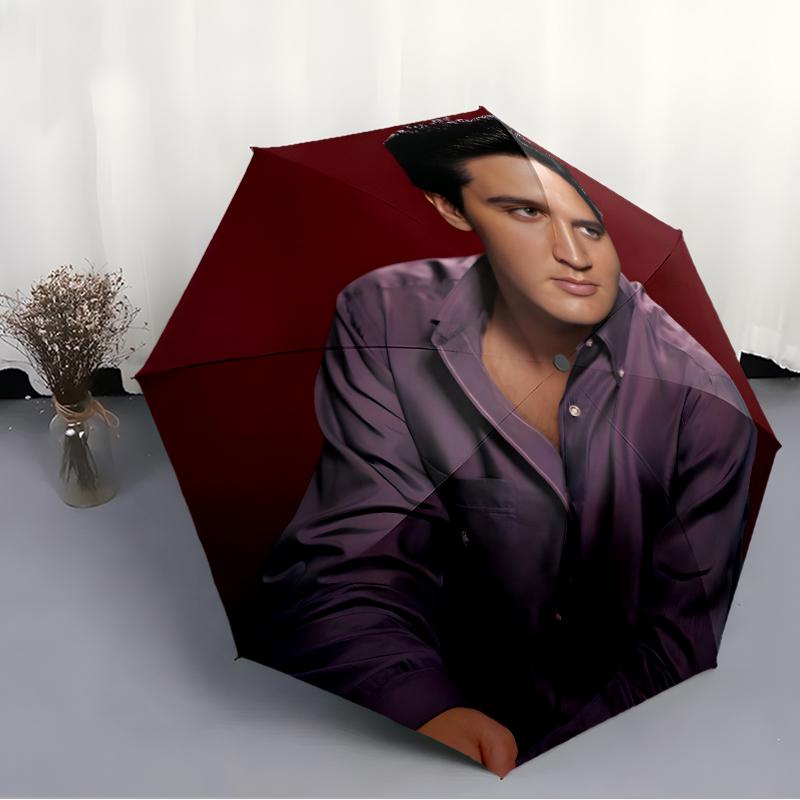 Elvis Fashionable Automatic Opening/Closing Folding Umbrella. Portable and Foldable, Ideal for Gift, Travel, and Daily Use.