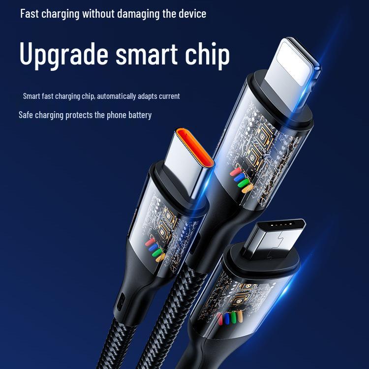 Universal Fast Charge 3-in-1 Multi-Head Charger Cable for Mobile Phones