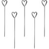 Uxcell Stainless Steel Cocktail Picks, 5Pcs 4.41" Metal Cocktail Toothpicks Martini Picks Reble Heart Shape Cocktail Skewers for Drinks Appetizer