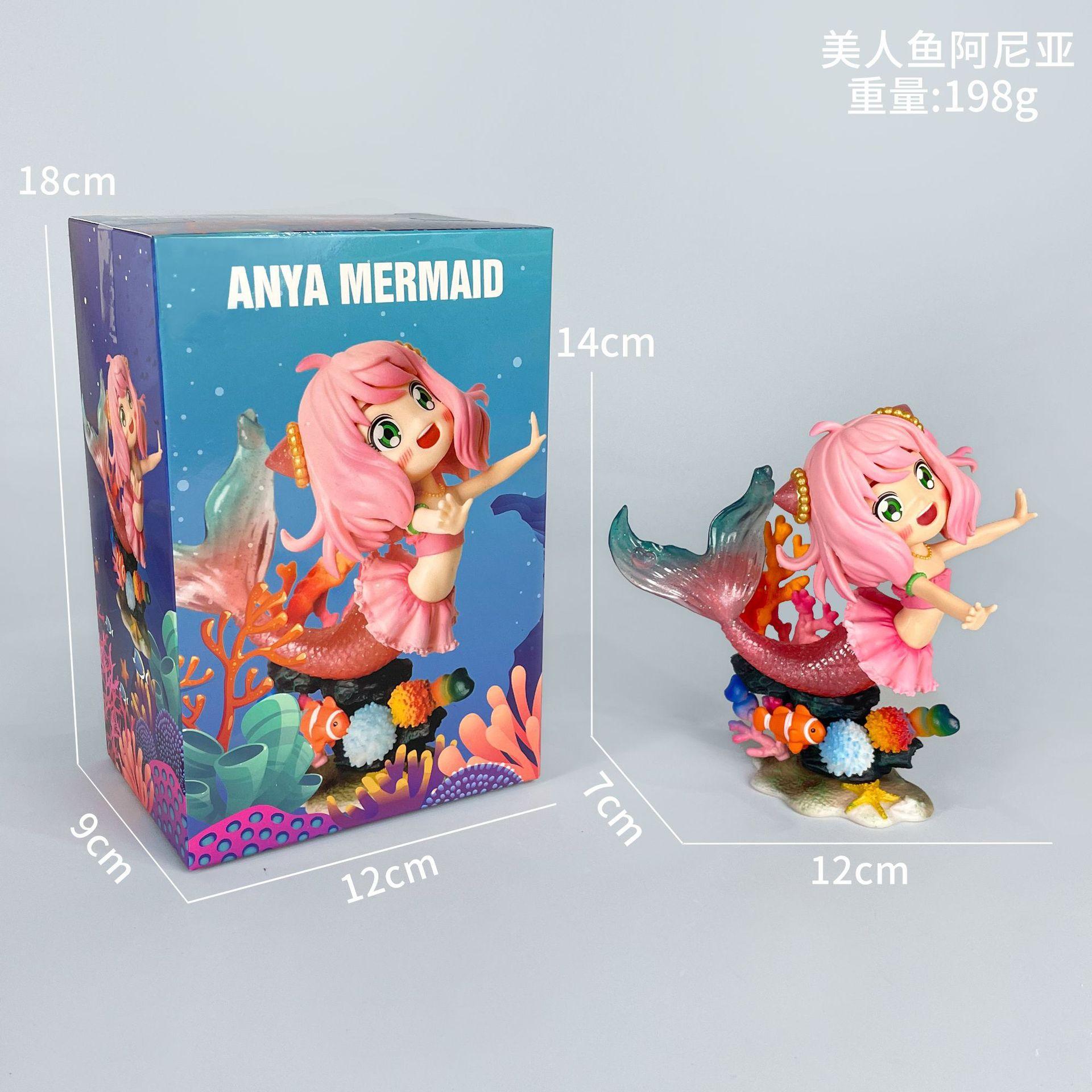 

Mermaid Anya Forger Gk Anime Figure Cute Prize Model Desktop Ornament Doll Computer Case Decoration Collectible Trendy Toy Gifts