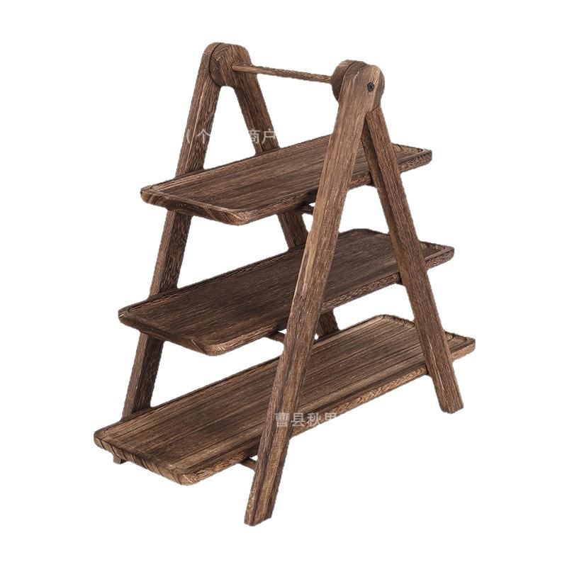 Wooden Three-Tier Shelf: Paper Cup Holder, Kitchen Tray, Succulent Storage, Toy Rack