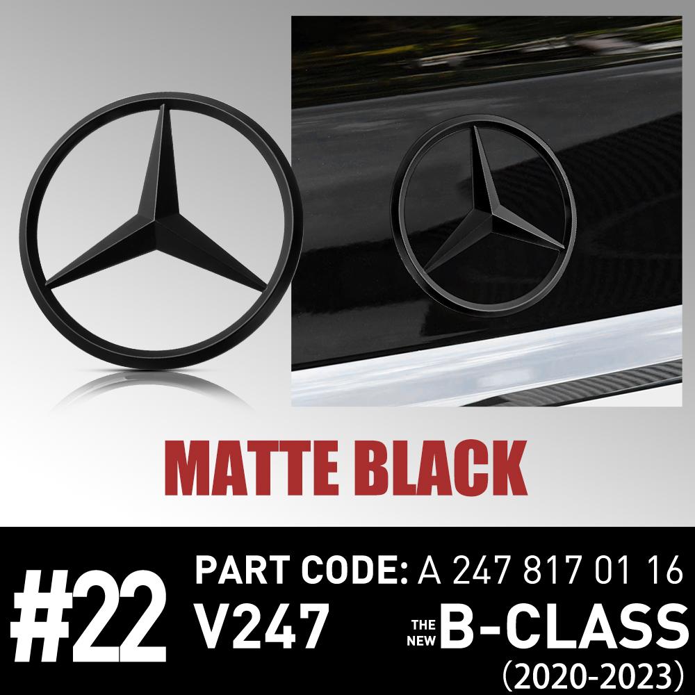 

ABS Car Rear Trunk Emblem Sticker Mercedes Logo Badges Cover Decal For Mercedes Benz New B-class V247 2020-2023 A2478170116 матовий чорний колір