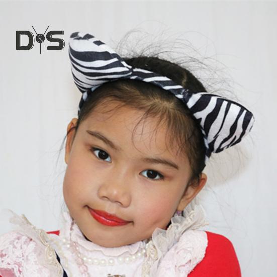 Opaska na głowę z uszami zebry, opaska na włosy z kreskówkowym zwierzęciem, opaska na głowę w paski, wygodna, dopasowana, dziecięca, nakrycie głowy do cosplayu, rekwizyty fotograficzne