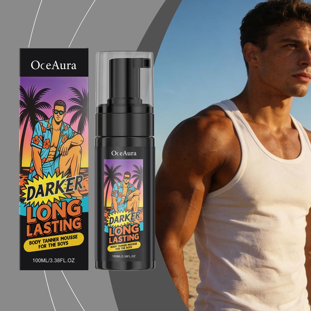 OCEAURA Sunless Tanning Mousse for Summer Outdoor Use, Achieve Bronze & Golden Glow Skin, Fast-Acting, Even Application for Natural Healthy Tan
