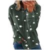 Women S Plus Size Loose Fit Star Print Hooded Sweatshirt
