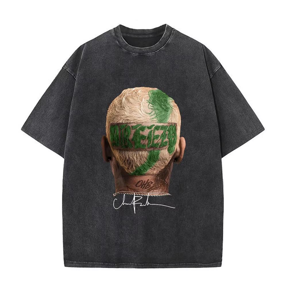 T-shirt Chris Brown Breezy Breezy Bowl XX Tour T-shirt Lavate Vintage Moda Uomo Hip Hop Manica Corta Streetwear