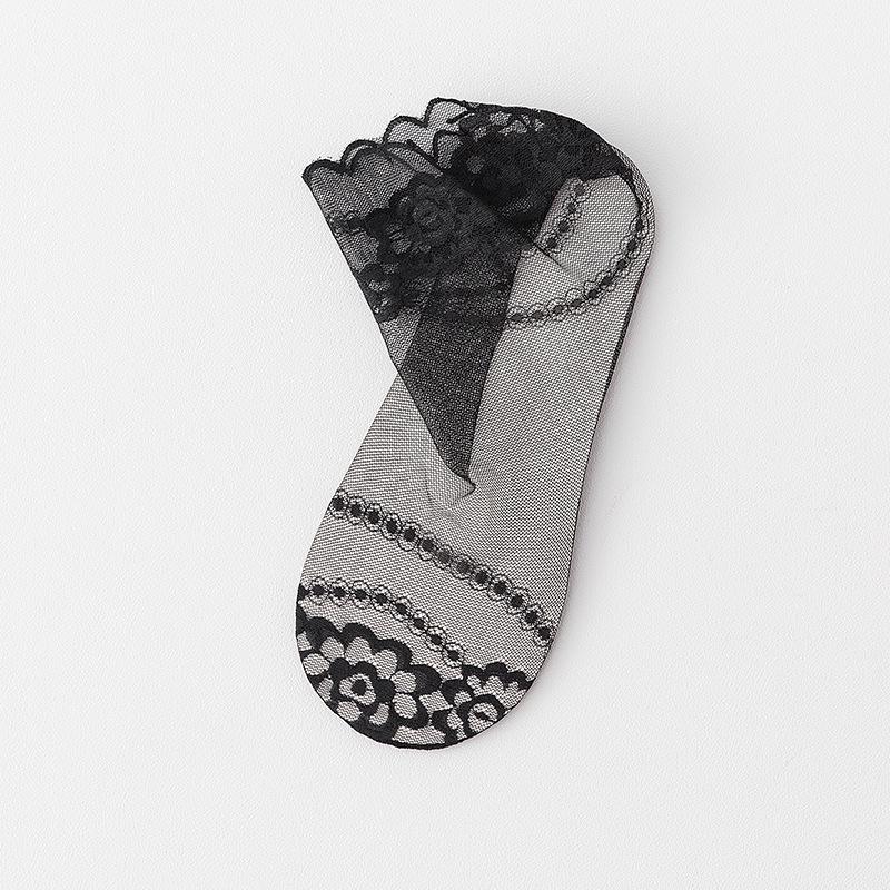 Women's Lace Breathable Cotton Low-Cut Socks - Invisible, Sweat-Absorbent, Summer Style