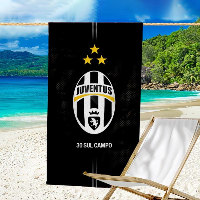 Strandtuch mit Aufdruck des Fußballmannschaftswappens, superweiche Mikrofaser, perfektes Geschenk zum Geburtstag, für Pool, Strand, Reisen, für Familie und Freunde