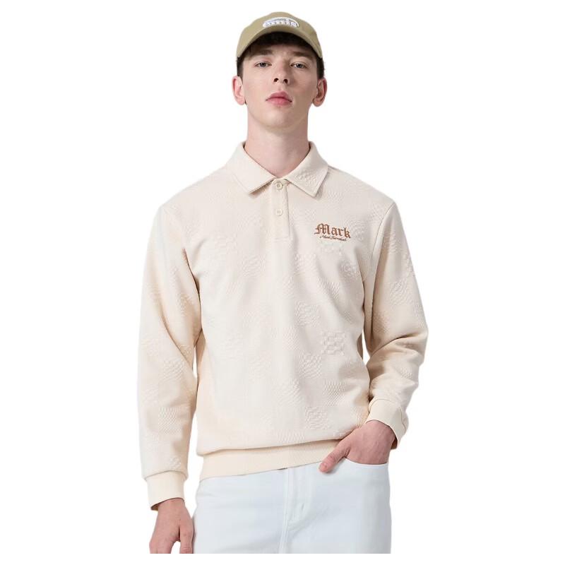 MARK FAIRWHALE Men's Lightweight Polo Collar Sweatshirt