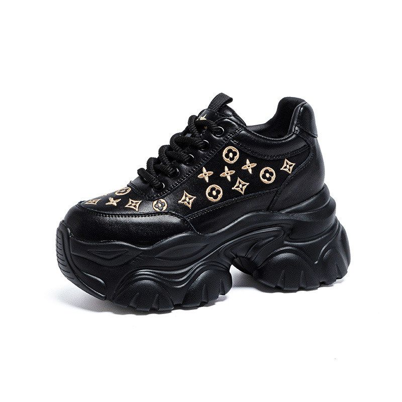 

Inner height-increasing small shoes for women s spring and autumn new thick-soled Xiaobai breathable sports and leisure shoes 40 чорний
