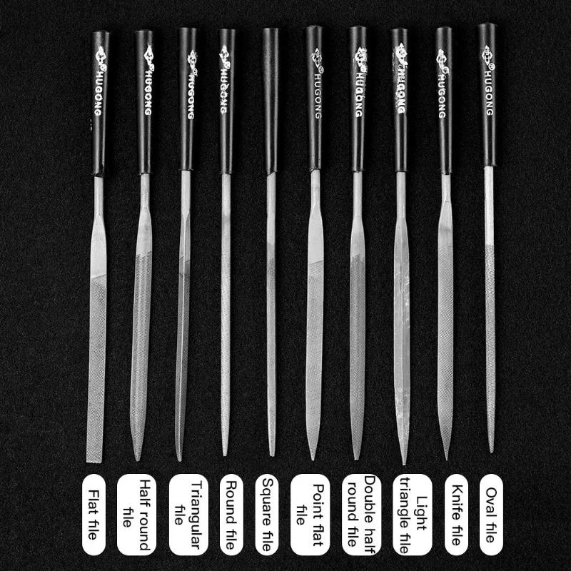 10Pcs/Set Metal Needle File Set Wood Rasp Metal Polishing Hand Filetools Steel Rasp Needl Filing For Metal Glass Stone Wood Carv