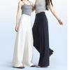 Petite Women's White Linen Wide-Leg Pants - Summer 2026, Lightweight, Wrinkle-Resistant, Extra Long, Casual Fit