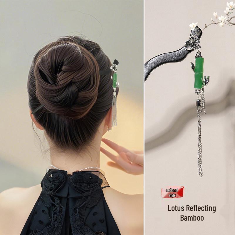 Chinese Wooden Tassel Hairpin for Hanfu - Ancient Style Hair Ornament and Gift for Women