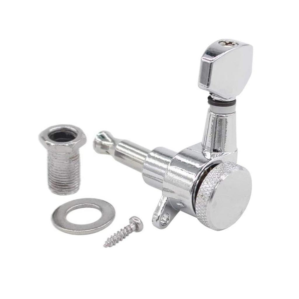 6 Right Inline Electric Guitar Tuning Peg Sealed Locking Tuners Chrome Plated Guitar Tuning Keys Machine Heads 1 : 18