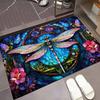 Retro Kunst Bunter Libellen Teppich Visuelles 3D Blumenmuster Eingang Eingangs Fußmatte Wohnzimmer Schlafzimmer Küche Dekoration