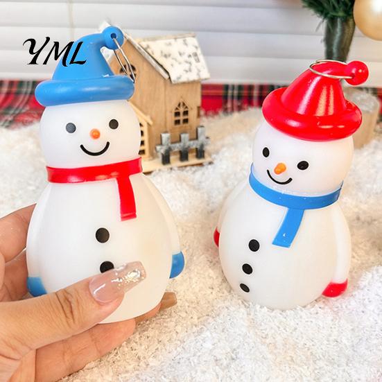 Cute Cartoon Snowman Light Christmas LED Night Light, Portable Desk Lamp with Hanging Ring for Warm Glow Ornament Holiday Party Decor, Desktop