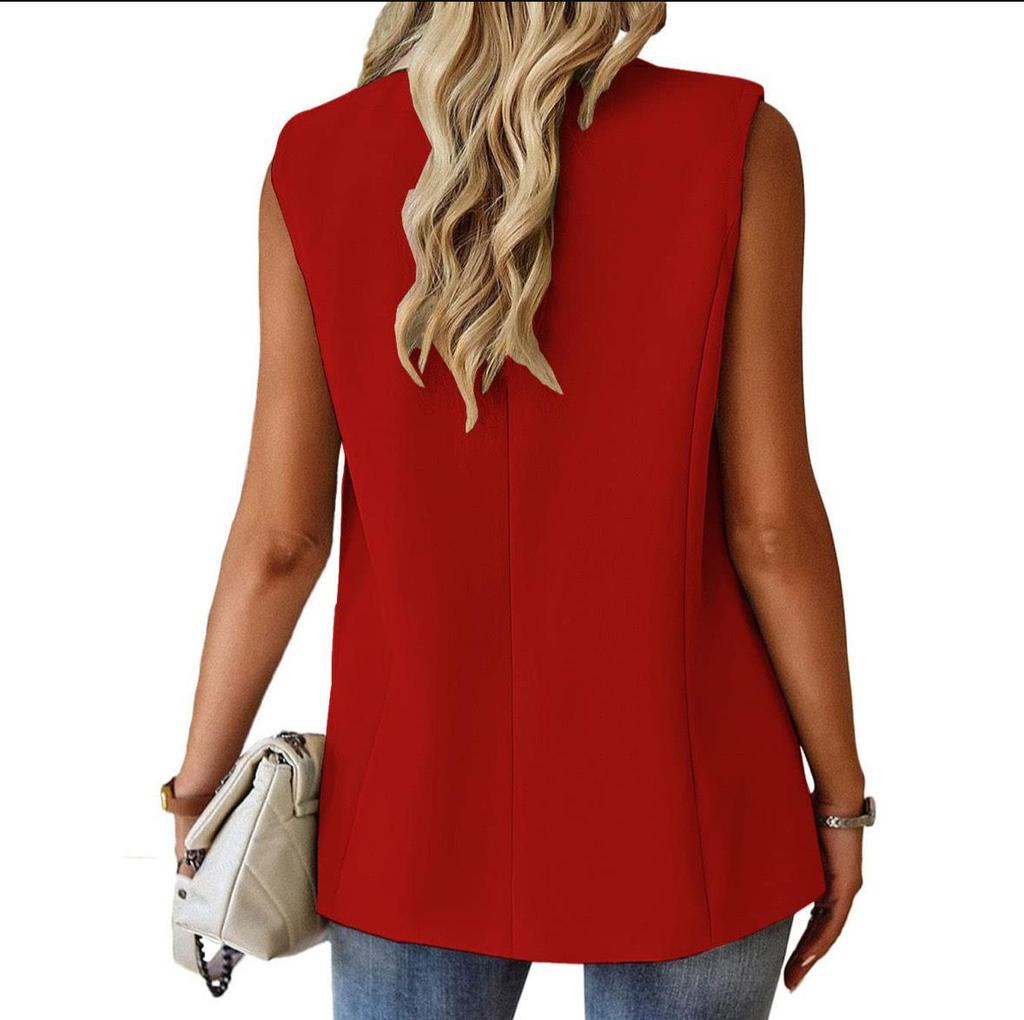 2025 Bestseller Damen Herbst Ärmellos Einfarbig Mehrfarbig Strickjacke Blazer Jacke