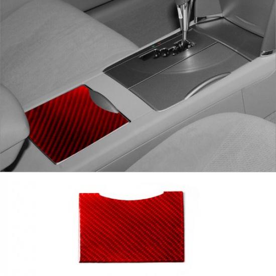 Red Carbon Fiber Central Storage Box Cover Trim For Toyota Camry 2010-2011