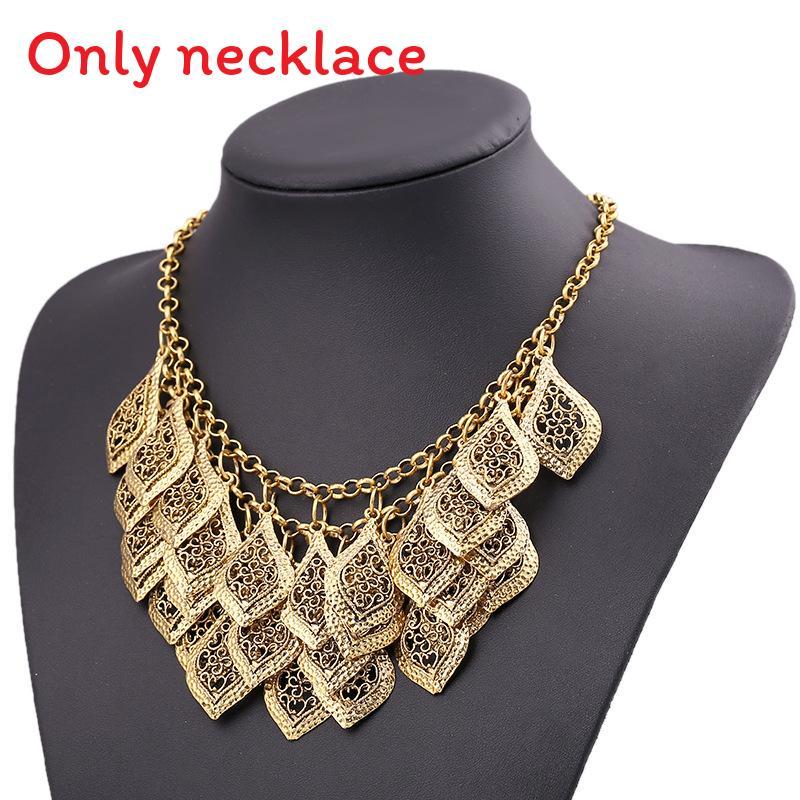 Layered Multi Hollowed Out Tree Leaf Carved Necklace For Boho Enthusiasts