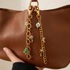 Ins Y2K Flower Natural Stone DIY Pendant Keychain, 18K Gold Plated Multi-element Pendant Chain