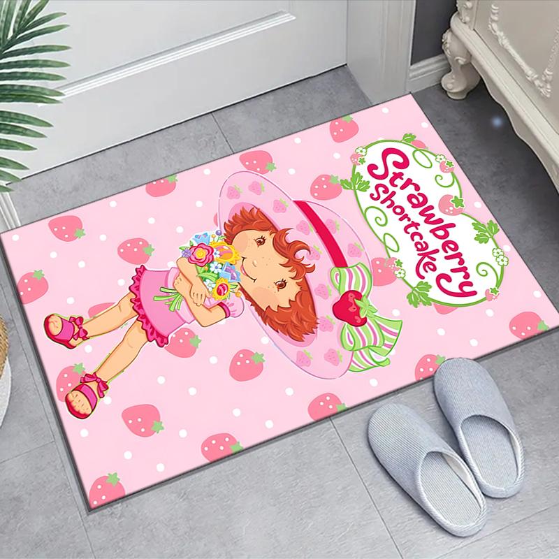 1pc Strawberry Princess2 Design Area Rug - Non-Slip, Soft & Cozy Floor Mat for Living Room, Bedroom, Office - Indoor/Outdoor Decorative Carpet