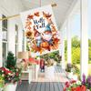 Autumn Gnomes Welcome Garden Flag Polyester Double-Sided Decorative Outdoor Yard Flag Without Electricity, Seasonal Fall Harvest Lawn Banner - 1 Piec