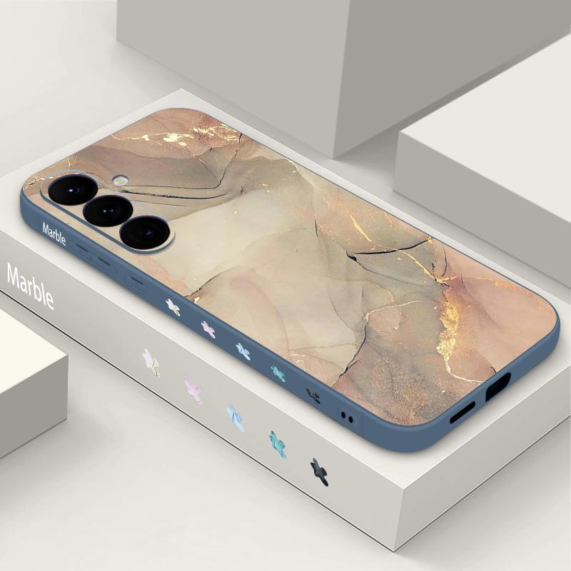 Golden Marble Pattern Case For Samsung Galaxy S26 S25 Ultra S24 S23 S22 Plus S21 FE A15 A16 A17 A35 A36 A54 A55 A56 5G Soft Cover