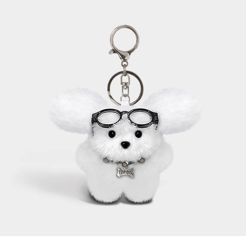 Dog Eyecatching Plush Keyring With Adorable Accessories And Soft Material Design