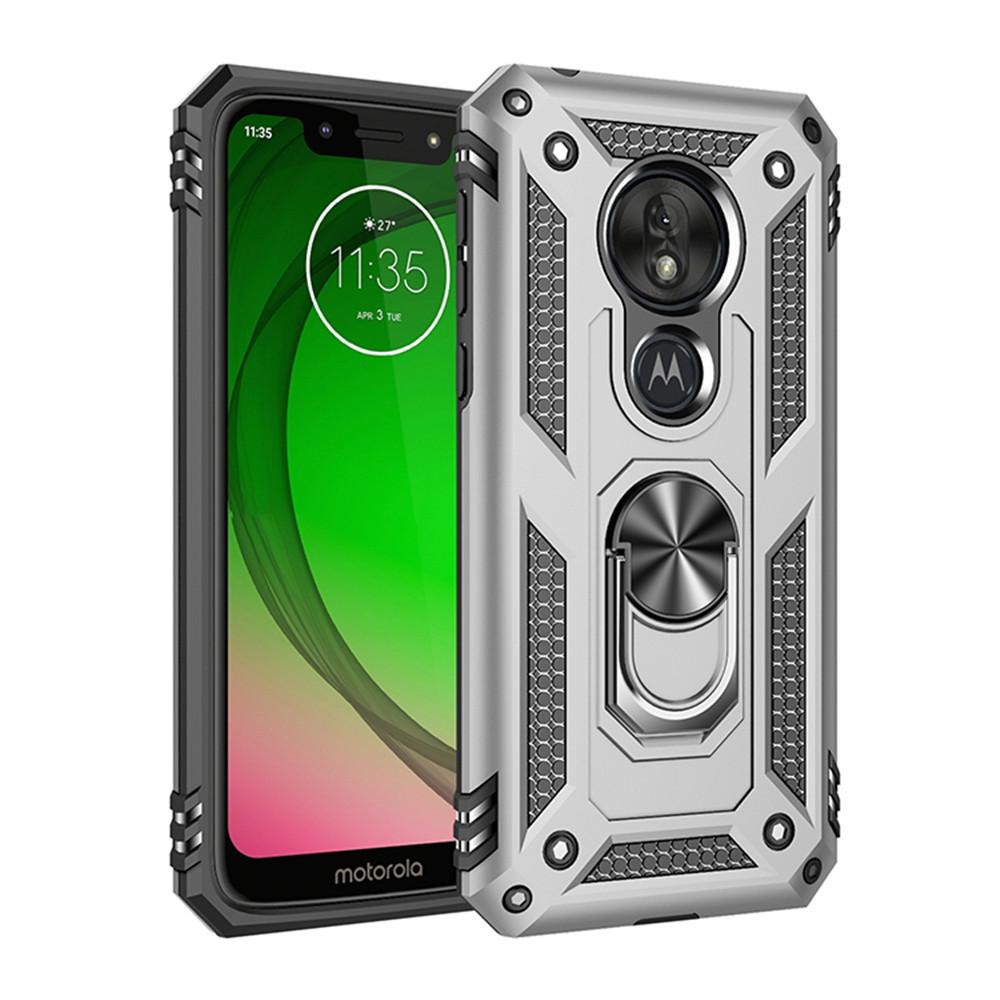 

Чохол для Moto G7 Play для Motorola Moto G6 G7 Plus G8 Power Lite G9 Play Case Ring Holder Cover для Moto E5 E6 E6S E6i E7 Power For MOTO G9 Play срібний