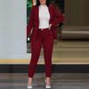 Kadın Kruvaze Takım Seti, Dar Kesim Pantolonlu, Profesyonel Blazer ve Pantolon Takımı