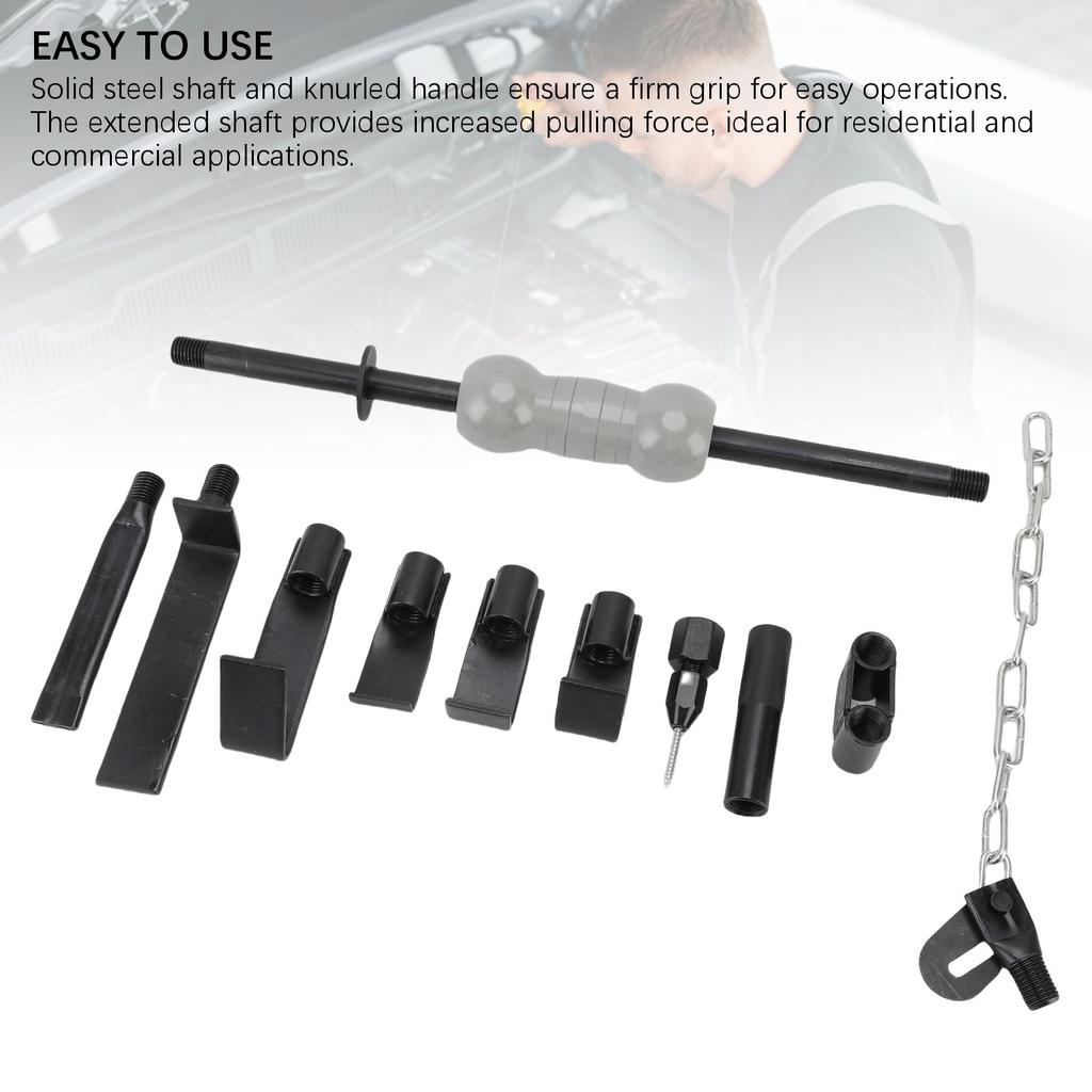 13PCS Slide Hammer Dent Puller Set Universal Heavy Duty Auto Body Truck Repair Tool Kit with