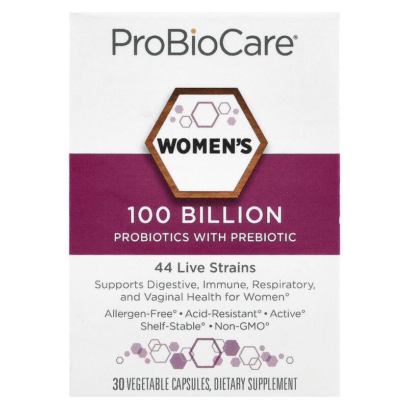 Women's Probiotics With Prebiotic, 100 Billion, 30 Vegetable Capsules
