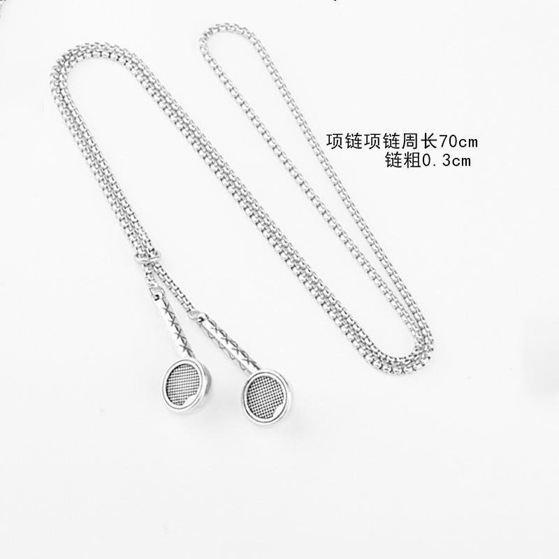 Hip Hop Necklace Headphones Retro Creative Street Personality Bouncing Alloy Pendant Jewelry Pendant