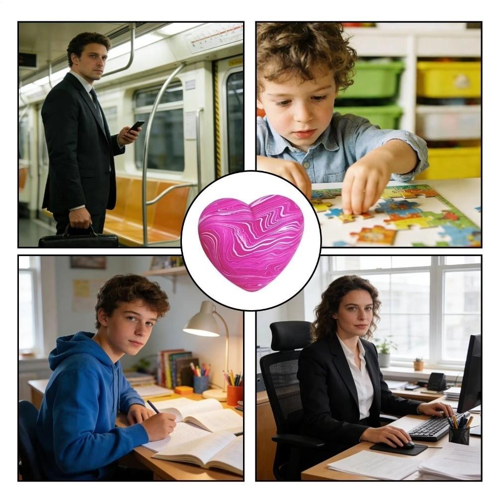 Toys Soft Rubber Squeeze Stress Relief Slow Rebound Stress Relieving Toy Silicone Heart Shape Sensory Toy Office Use