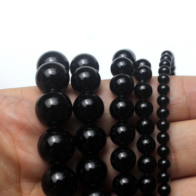 Natural Stone White Black Dull Polish Matte Agates Onyx Smooth Round Beads For Jewelry Making DIY Bracelet 15'' 4 6 8 10 12mm