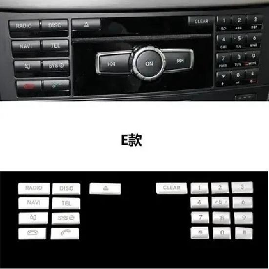 Car Accessories Center Console CD Multimedia Button Frame Cover Sticker For Mercedes Benz E Class W212 2014-2015 CLS 2012-2013