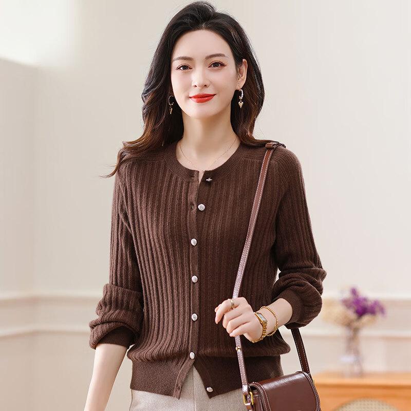 

Женский кардиган из 100% чистой шерсти во французском стиле 2XL